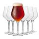 Krosno Tulip Stem Beer Ale Tasting Glasses | Set of 6 | 420 ML | Avant-Garde Collection | Lager Craft Beer Glass, Cider Gift Set | Bar, Home & Kitchen | Dishwasher Safe Stemmed Beer Glasses