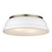 Golden Lighting Duncan 14 Inch 2 Light Flush Mount - 3602-14 AB-WHT