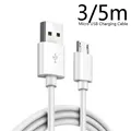 Chargeur Micro USB Flexible de 3/5 mètres de Long cordon blanc pour téléphone intelligent Samsung