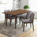 Daley Modern Solid Wood Walnut Dining Table and 4 Chairs Set in Grey