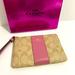 Coach Bags | Coach Wristlet With C-Signature Coach On It And With A Pink Stripe On Front. | Color: Pink/Tan | Size: Os