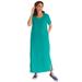 Plus Size Women's Perfect Short-Sleeve Scoopneck Maxi Tee Dress by Woman Within in Waterfall (Size 1X)