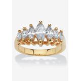 Women's Gold-Plated Marquise Cut Engagement Anniversary Ring Cubic Zirconia by PalmBeach Jewelry in Cubic Zirconia (Size 6)