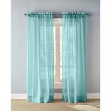 Wide Width BH Studio Crushed Voile Rod-Pocket Panel by BH Studio in Aqua Blue (Size 51" W 84" L) Window Curtain