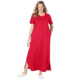 Plus Size Women's Perfect Short-Sleeve Scoopneck Maxi Tee Dress by Woman Within in Vivid Red (Size 2X)