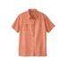 Men's Big & Tall Short Sleeve Seersucker Sport Shirt by KingSize in Orange Check (Size L)