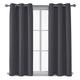 My Home Store Blackout Curtains for Bedroom-2 PCs Soft Thermal Insulated Blackout Curtain with Ring Top Eyelets & Tie Backs- Lightweight, Energy Saving Curtains Charcoal W90” ×L108”