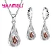 Ensembles de bijoux en cristal Kendning en forme de goutte classique argent regardé 925 collier