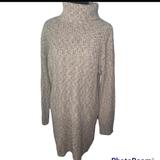 American Eagle Outfitters Dresses | American Eagle Knit Turtleneck Sweater Dress | Color: Gray/Tan | Size: L