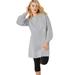 Plus Size Women's Blouson Sleeve Sweatshirt Tunic Dress by ellos in Heather Grey (Size 26/28)