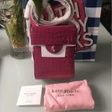 Kate Spade Bags | Kate Spade Cleo Croc-Embossed Italian Leather Camera Bag Cross-Body New | Color: Pink | Size: Os