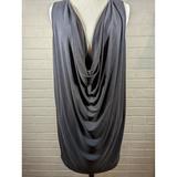 Free People Dresses | Free People Dark Grey Deep Cowl Neck Sleeveless Dress With Pockets Size Xs | Color: Black/Gray | Size: Xs