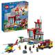 LEGO 60320 City Fire Station Set with Garage, Helicopter & Fire Engine Toys plus Firefighter Minifigures, Emergency Vehicles Playset, Gifts for Kids Age 6 Plus