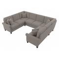 Bush Furniture Coventry 113W U Shaped Sectional Couch in Beige Herringbone - Bush Furniture CVY112BBGH-03K