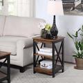 Oxford End Table with Shelves in Barnwood/Black - Convenience Concepts 203085BDWBL