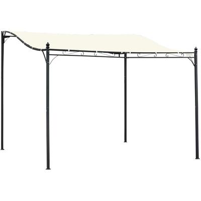 Pergola Gartenpavillon Pavillon Überdachung Zelt Metall Creme 297x297cm - Grau+Creme - Outsunny