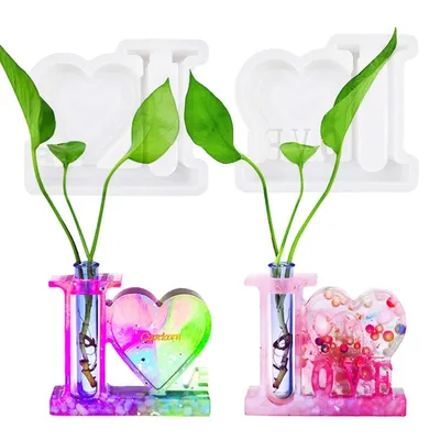 Station de Propagation de plantes hydroponiques Vase à fleurs d'amour moule en résine époxy