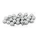 24ct Silver 2-Finish Glass Christmas Ball Ornaments 1" (25mm)