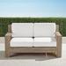 St. Kitts Loveseat in Weathered Teak with Cushions - Olivier Sand, Standard - Frontgate