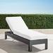 St. Kitts Chaise Lounge with Cushions in Matte Black Aluminum - Resort Stripe Leaf, Standard - Frontgate