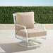 Grayson Swivel Lounge Chair with Cushions in White Finish - Resort Stripe Leaf, Standard - Frontgate