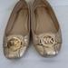 Michael Kors Shoes | Michael Kors Metallic Flats Loafers Logo Sz 8 | Color: Tan | Size: 8