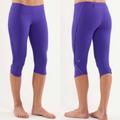 Lululemon Athletica Pants & Jumpsuits | Lululemon Fast And Free Ruffle Capri Leggings | Color: Blue/Purple | Size: 6
