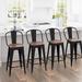 Williston Forge Rosenberry Bar & Counter Stool Wood/Metal in White/Black | 36 H x 43 D in | Wayfair 0E035307695845E4800A5F5165E7F6A5