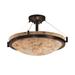 Justice Design Group Alabaster Rocks Ring 39 Inch 8 Light Semi Flush Mount - ALR-9684-35-MBLK