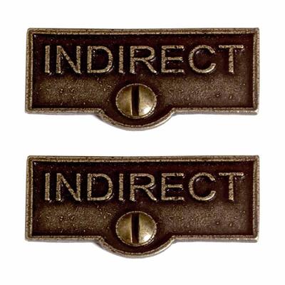 2 Switch Plate Tags INDIRECT Name Signs Labels Cast Brass | Renovator's Supply