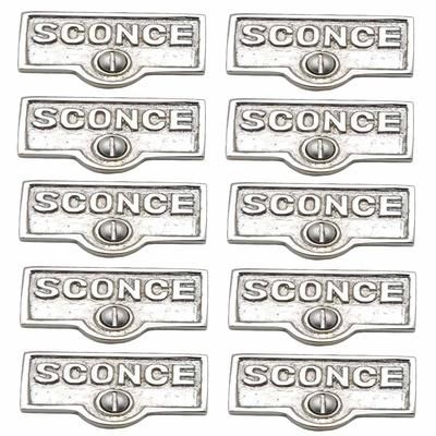 10 Switch Plate Tags SCONCE Name Signs Labels Chrome Brass | Renovator's Supply