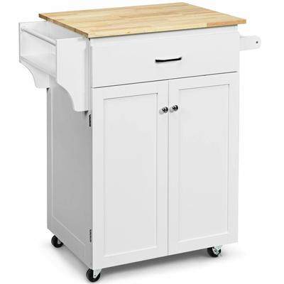 Utility Rolling Storage Cabinet Kitchen Island Cart with Spice Rack - 32