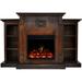 Hanover Classic Electric Fireplace Heater with 72-In. Walnut Mantel, Bookshelves, Deep Log Display and Remote - 72 Inch