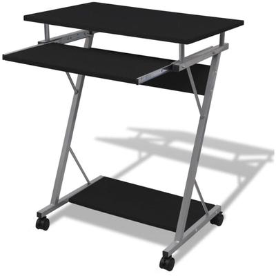 Computertisch Computerwagen PC Tisch Bürotisch Laptop Rollen schwarz vidaXL Image
