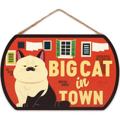 Open Road Brands Disney's Luca Big Cat in Town Hanging Wood Wall Decor, One Size Fits All