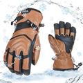 Vgo... 1Pair -30℃/-22°F or Above Cow leather Warm Ski Gloves for Men Women,Winter Snow Gloves,Outdoor Gloves,3M Thinsulate Waterproof Gloves(CA2468FW)