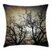 East Urban Home Ambesonne Horror Throw Pillow Cushion Cover, Scary Twilight Scene w/ Grunge Tree Branch Silhouette Over Dirty Night Sky Image | Wayfair