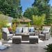 Bay Isle Home™ Grano 7 Piece Patio Rattan Sofa Seating Group w/ Cushions (Includes 2 Swivel Rocking Chairs) Synthetic Wicker/All | Wayfair