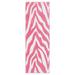 Pink/White 336 x 48 x 0.5 in Living Room Area Rug - Pink/White 336 x 48 x 0.5 in Area Rug - Everly Quinn Zebra Light Pink Area Rug For Living Room, Dining Room, Kitchen, Bedroom, , Made In USA | Wayfair