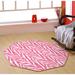 Pink/White 96 x 96 x 0.5 in Living Room Area Rug - Pink/White 96 x 96 x 0.5 in Area Rug - Everly Quinn Zebra Light Pink Area Rug For Living Room, Dining Room, Kitchen, Bedroom, , Made In USA | Wayfair