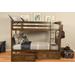 Claire Twin/Twin Bunk Bed and Storage Drawers Rustic Walnut - Kodiak Furniture KFTTCLDRW5