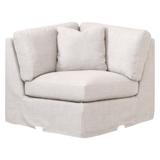 Lena Modular Slope Arm Slipcover Corner Chair in Bisque, Espresso - Essentials For Living 6603-CRN.BISQ