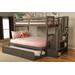 Kelcie Twin - Full Bunk Bed Dark Gray - Trundle Bed - Kodiak Furniture KFTFKLCTGR9