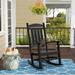 Lark Manor™ Aiyanna Outdoor Potwin Rocking Plastic Chair in Black | 41.7 H x 25.2 W x 33.9 D in | Wayfair 85C7C52E1E7D4FA79FE02837B183E38E