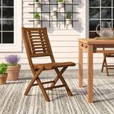 Birch Lane™ Fleur Eucalyptus Folding Patio Side Chair Wood in Brown | 37 H x 18.5 W x 25 D in | Wayfair 8B378EC8C5D2464A84DF6AC8198D9D07