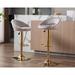 Everly Quinn Velvet Bar Stools Set Of 2 Modern Counter Height Barstools w/ Low Back Ajustable Swivel Kitchen Bar Chairs w/ Gold Footrest | Wayfair