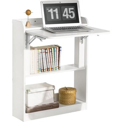 Sobuy - FWT92-W Schreibtisch klappbar Computertisch mit Ablagen Klapptisch Arbeitstisch Bürotisch Image