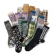 1 paire de chaussettes pour femmes Style rétro pour hommes ou couples en coton motif à rayures