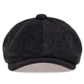 Béret gavroche en tweed pour hommes casquettes octogonales à visière chapeaux Sny testostérone à