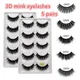 Faux cils de vison doux cils 3D maquillage optique ailé cils dramatiques faux cils naturels